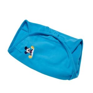 M is for Mickey Blue Baby Swaddler Blanket